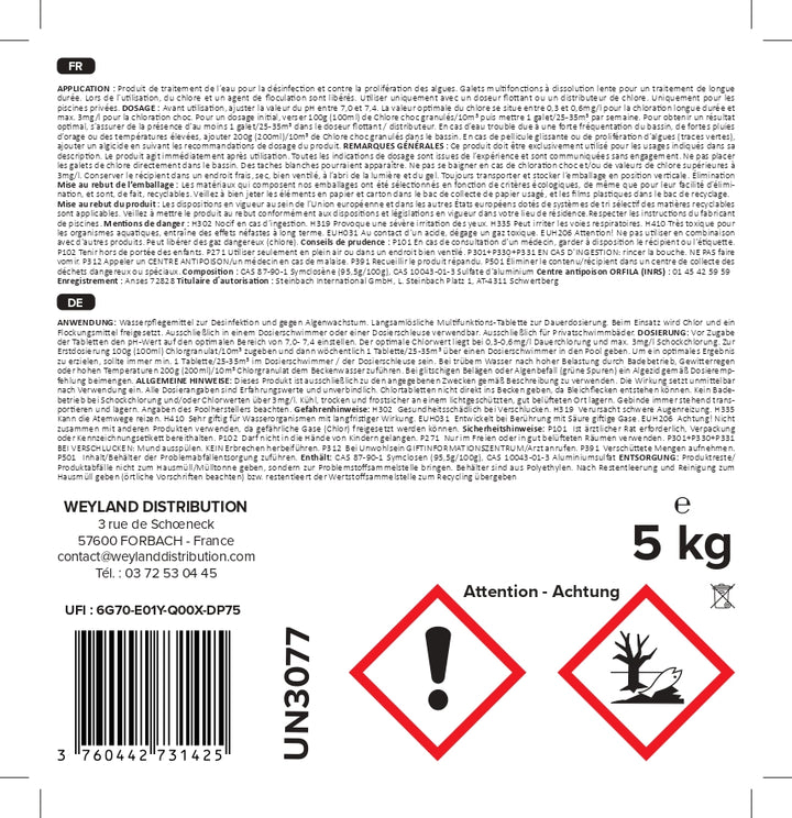 Aqualyn Multifunktions-Chlortabletten 200 g 5 kg