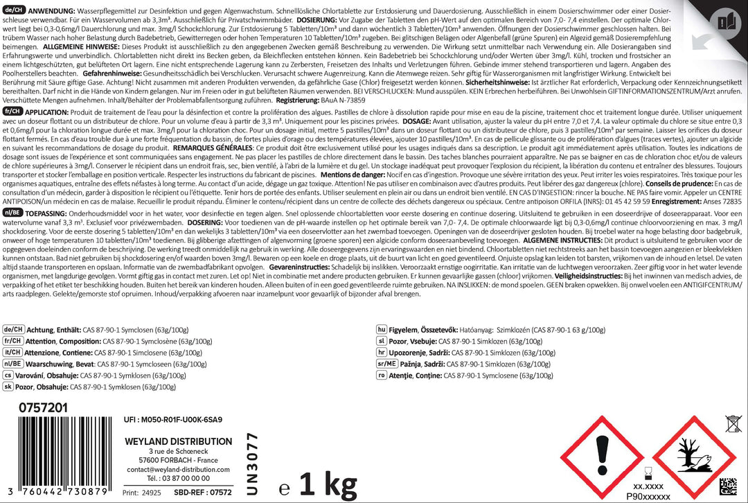 Schockchlor-Tabletten 20 g, 1 kg Dose Aqualyn