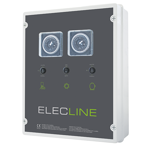 Elektrischer Schaltkasten für Filtration, Beleuchtung und einphasige Druckerhöhungspumpe