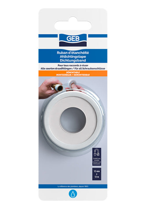12 mm x 12 m Dichtungsband - PTFE-Band für Gewindefittings