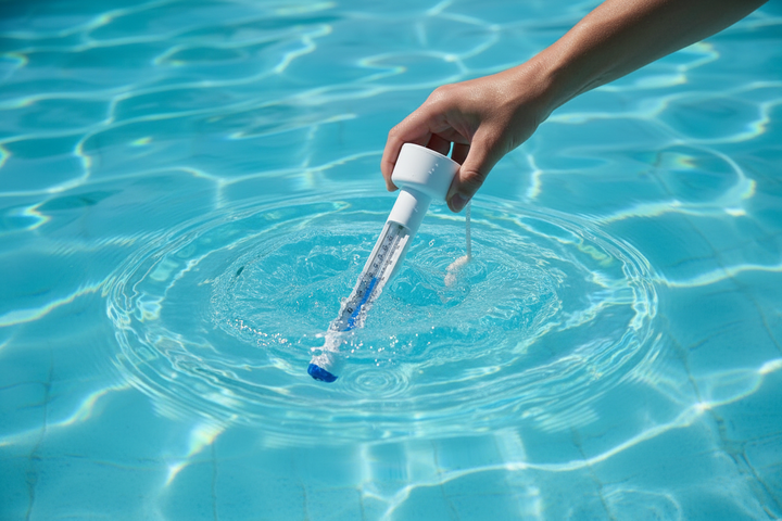 Kokido Weißes rundes schwimmendes Schwimmbadthermometer